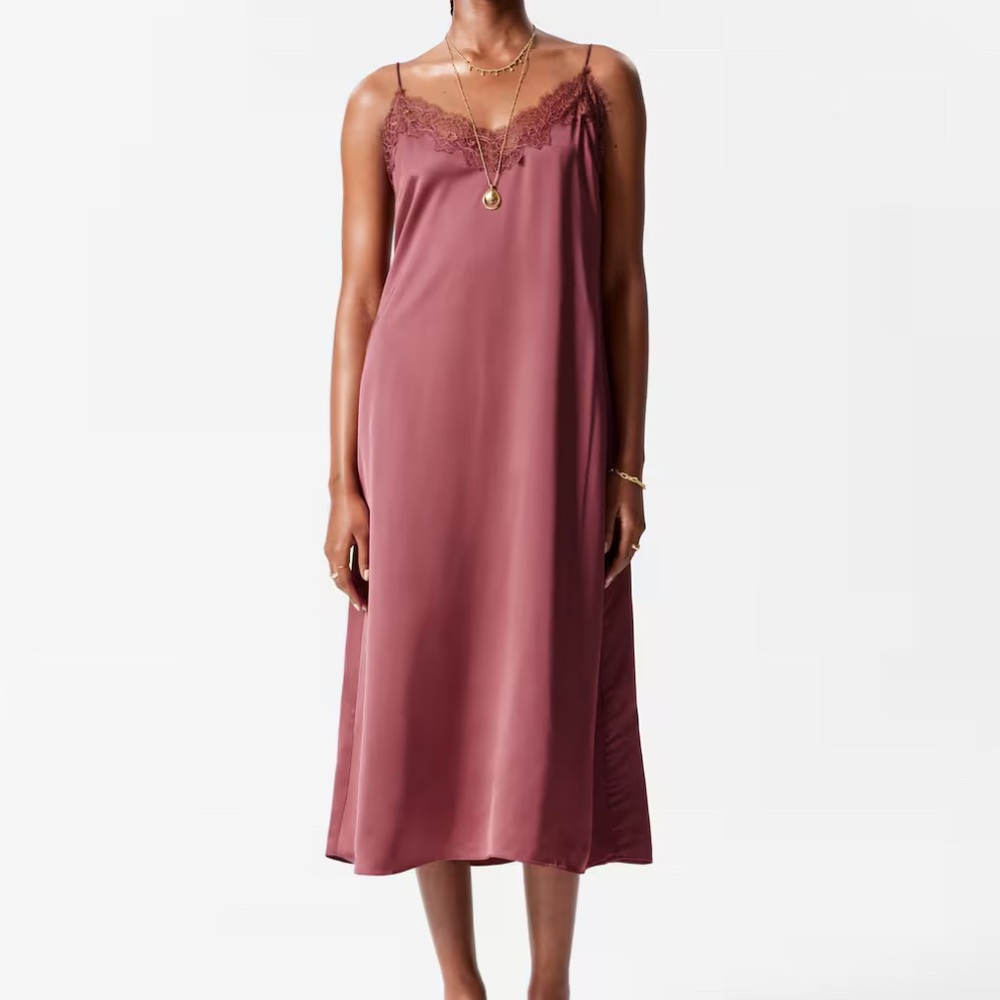 Satin Slip Midi Dress